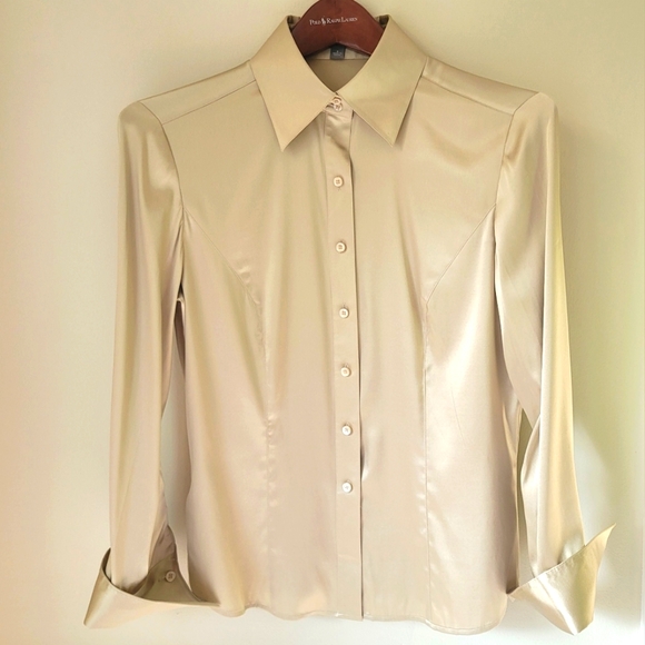 Ann Taylor Tops - NWOT Vintage Ann Taylor Silk Blouse, Long Sleeve with French Cuff, Size 8